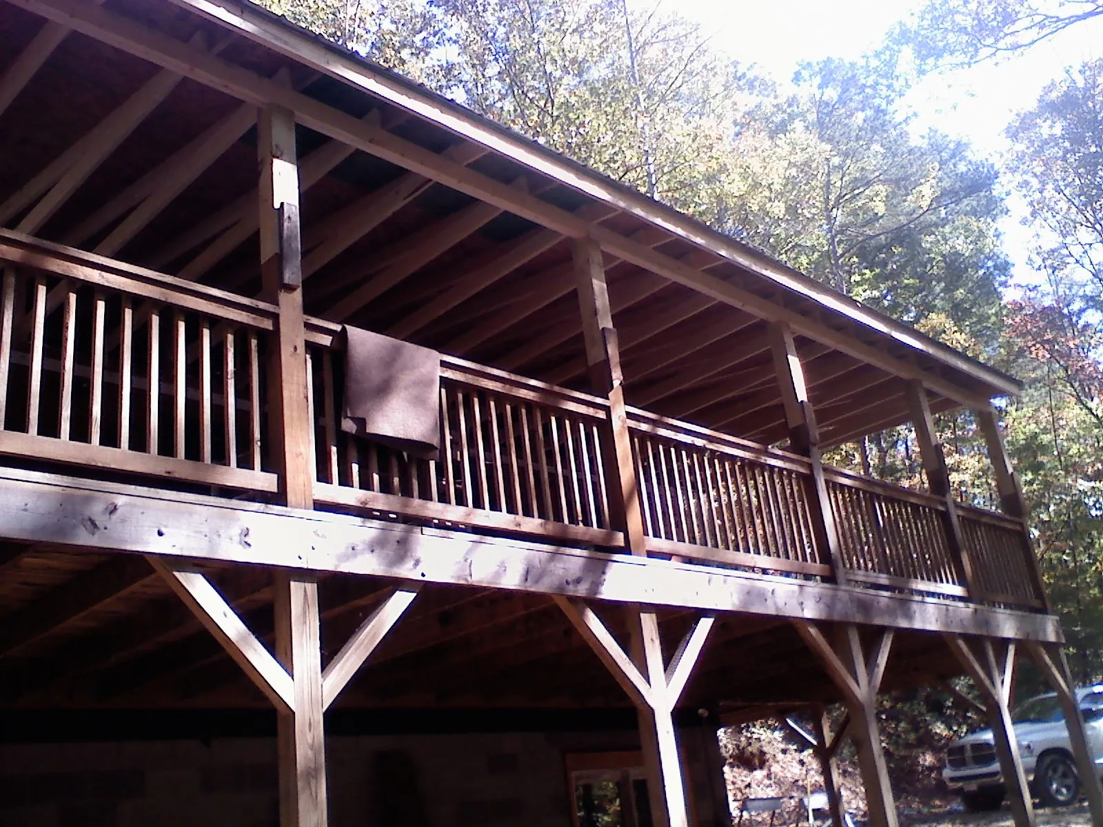 Timber framing under a new elevated porch and deck — Roof Leak Repair in Kaylor by Roofing Brothers